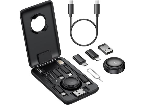 Mcdodo 8-in-1 Multi-Functional Digital Storage Case, Appl-eWatch Charger, Type-C Cable, TYPE-C to TYPE-A, Micro USB/Lighting Converter, Nano SIM Card Slot, SD Card Slot, Card Pins, Data Transfer, Fast